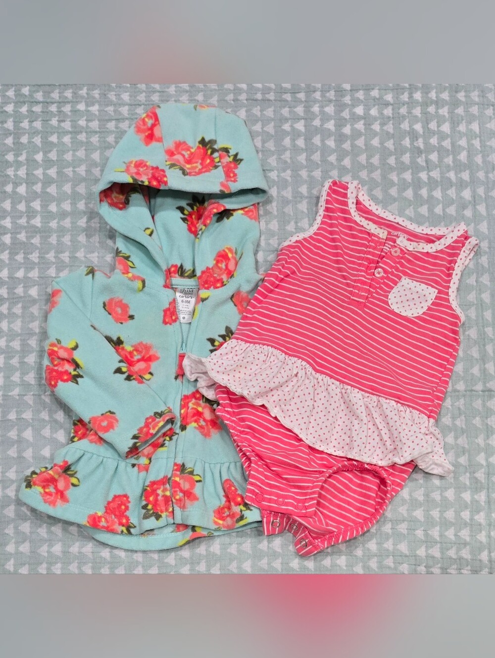 Carter's Bodysuit & Fleece Jacket Bundle - 6-9M